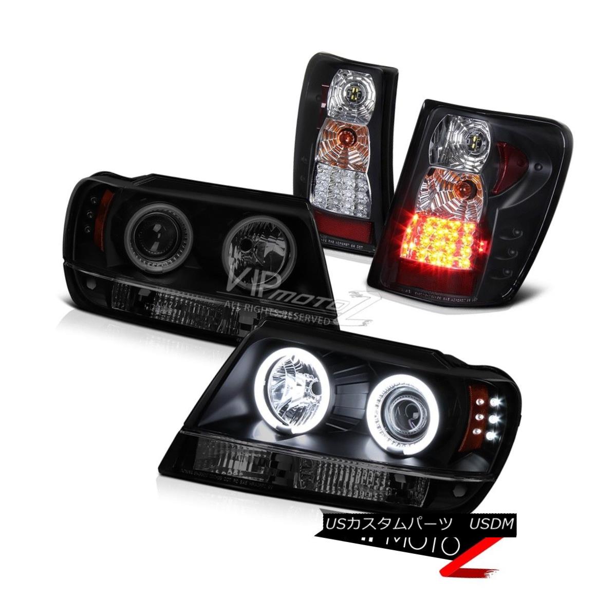 ヘッドライト Jeep Grand Cherokee Overland 2x CCFL Angel Eye headlight SMD LED Tail Lights 4x4 ジープグランドチェロキーオーバーランド2x CCFLエンジェルアイヘッドライトSMD LEDテールライト4x4 【並行輸入品】