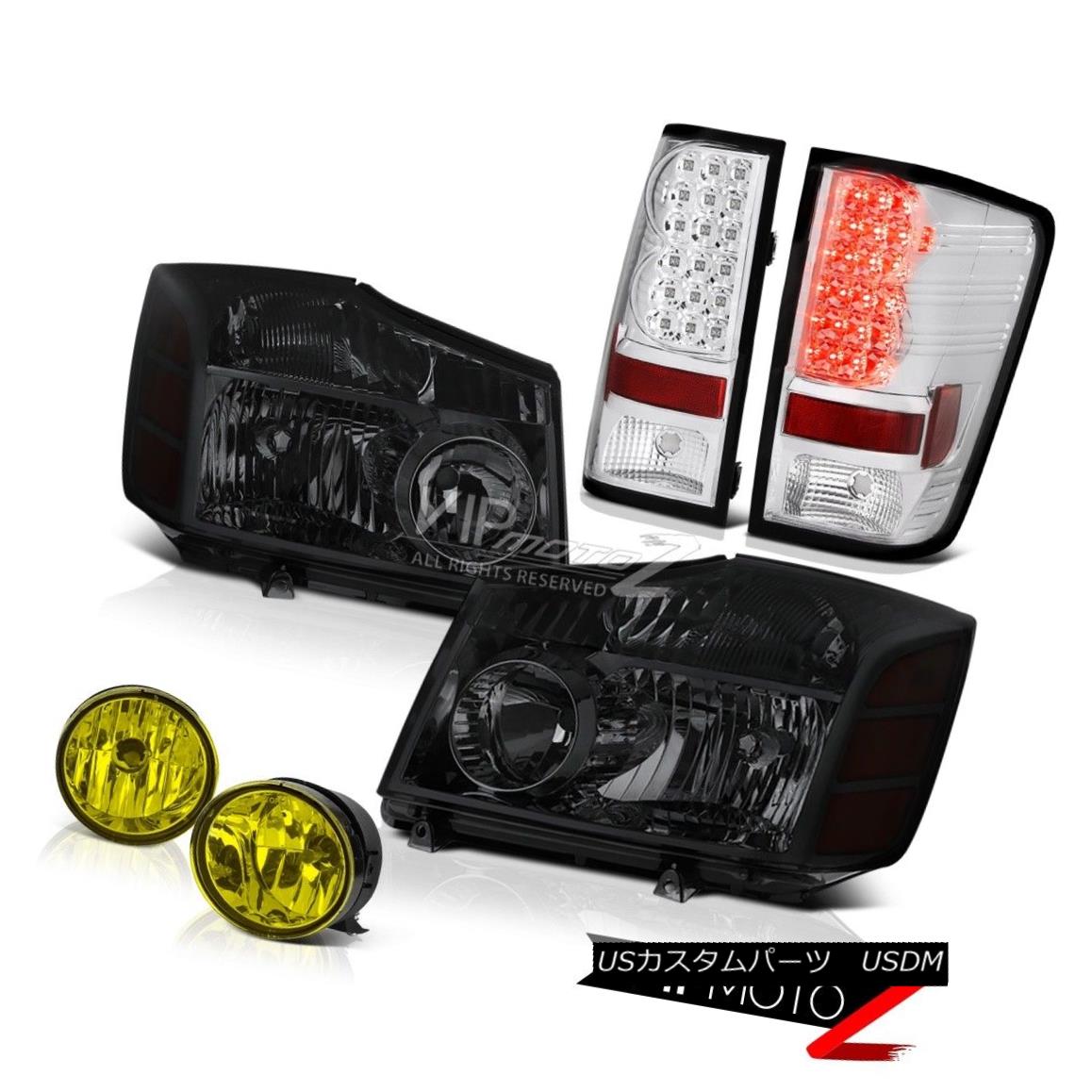 ヘッドライト For 2004-2015 Titan Dark Smoke Replacement Headlight Brightest LED Tail Lamp Fog 2004年?2015年タイタンダークスモーク交換ヘッドライト最も明るいLEDテールランプフォグ 【並行輸入品】