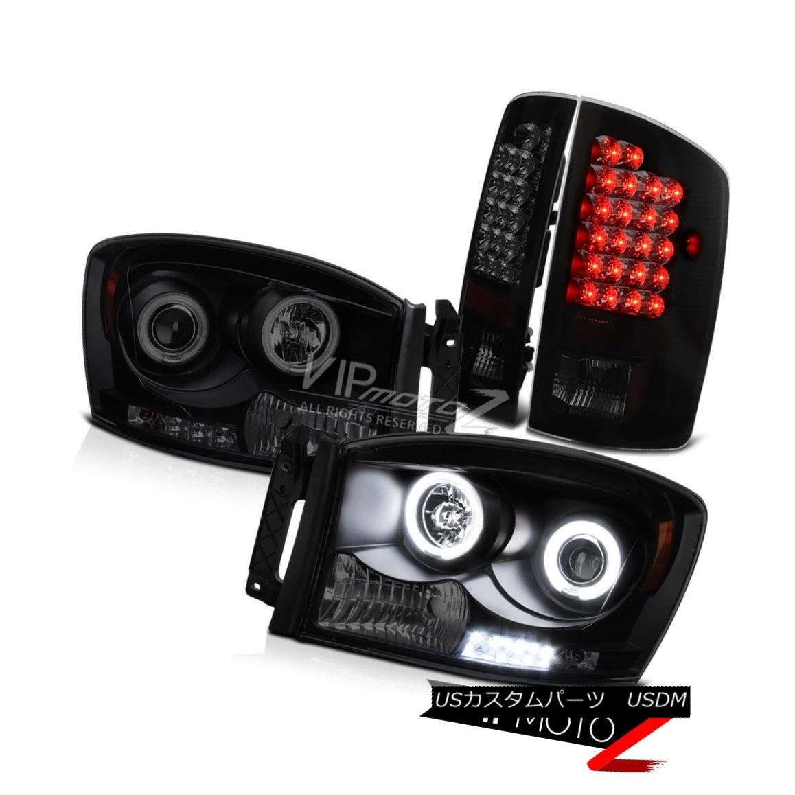 ヘッドライト 2006 Dodge Ram 4.7L Halo Rim CCFL Tech. Headlights Sinister Black LED Tail Light 2006ダッジラム4.7LハローリムCCFL Tech。 ヘッドライトライトブラックライトテールライト 【並行輸入品】