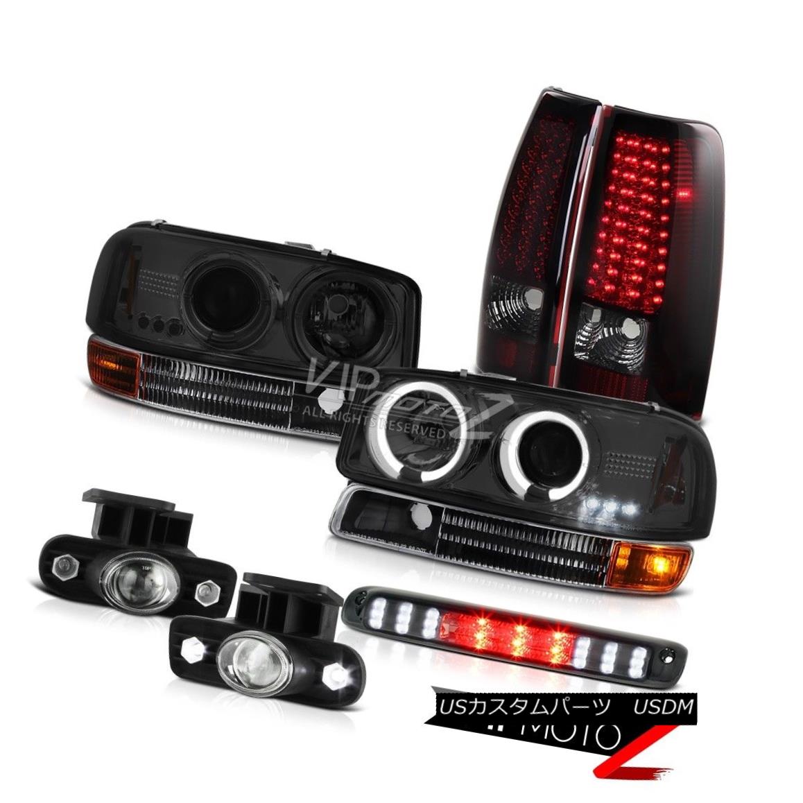 ヘッドライト 99-02 Sierra 5.3L V8 Dark Halo LED Headlamp Bulbs Tail Lamp Projector Chrome Fog 99-02シエラ5.3L V8ダークハローLEDヘッドランプ球根テールランププロジェクタークロムフォグ 【並行輸入品】