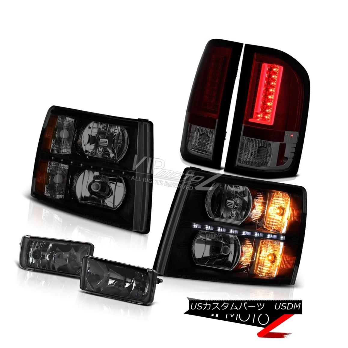 ヘッドライト 2007-2013 Silverado Z71 Taillights Smoke Tinted Headlights LED DRL Dark Foglamps 2007年?2013年Silverado Z71テールライト煙がかかったヘッドライトLED DRL Dark Foglamps 【並行輸入品】