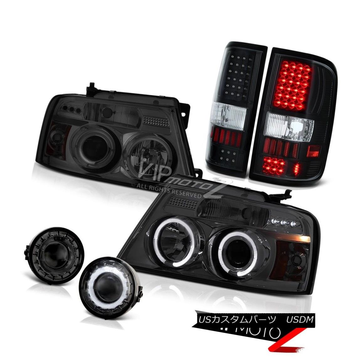 ヘッドライト FORD 2006 2007 2008 F150 LED Halo Smoke Headlight Foglights LED Black Tail Light フォード2006 2007 2008 F150 LEDハロー煙ヘッドライトフォグライトLEDブラックテールライト 【並行輸入品】