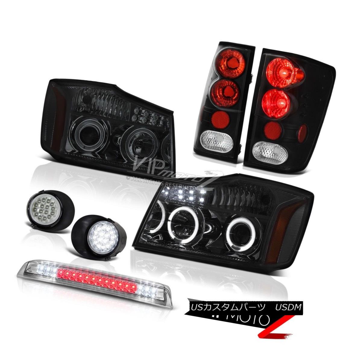 ヘッドライト Headlamp Angel Eye Black Taillight LED Trim Fog Third Brake For 04-15 Titan SV ヘッドランプエンジェルアイブラックテールライトLEDトリムフォグ第3ブレーキ04?15タイタンSV 【並行輸入品】