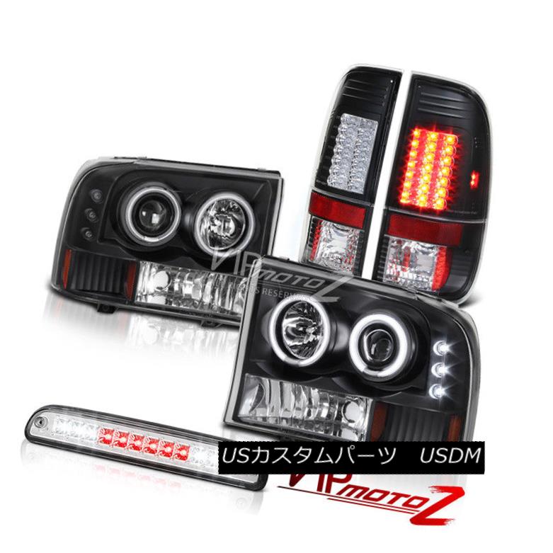 ヘッドライト Black CCFL Rim Headlights LED Clear Bulbs Tail Light 99-04 F250 Harley Davidson ブラックCCFLリムヘッドライトLEDクリアバルブテールライト99-04 F250ハーレーダビッドソン 【並行輸入品】
