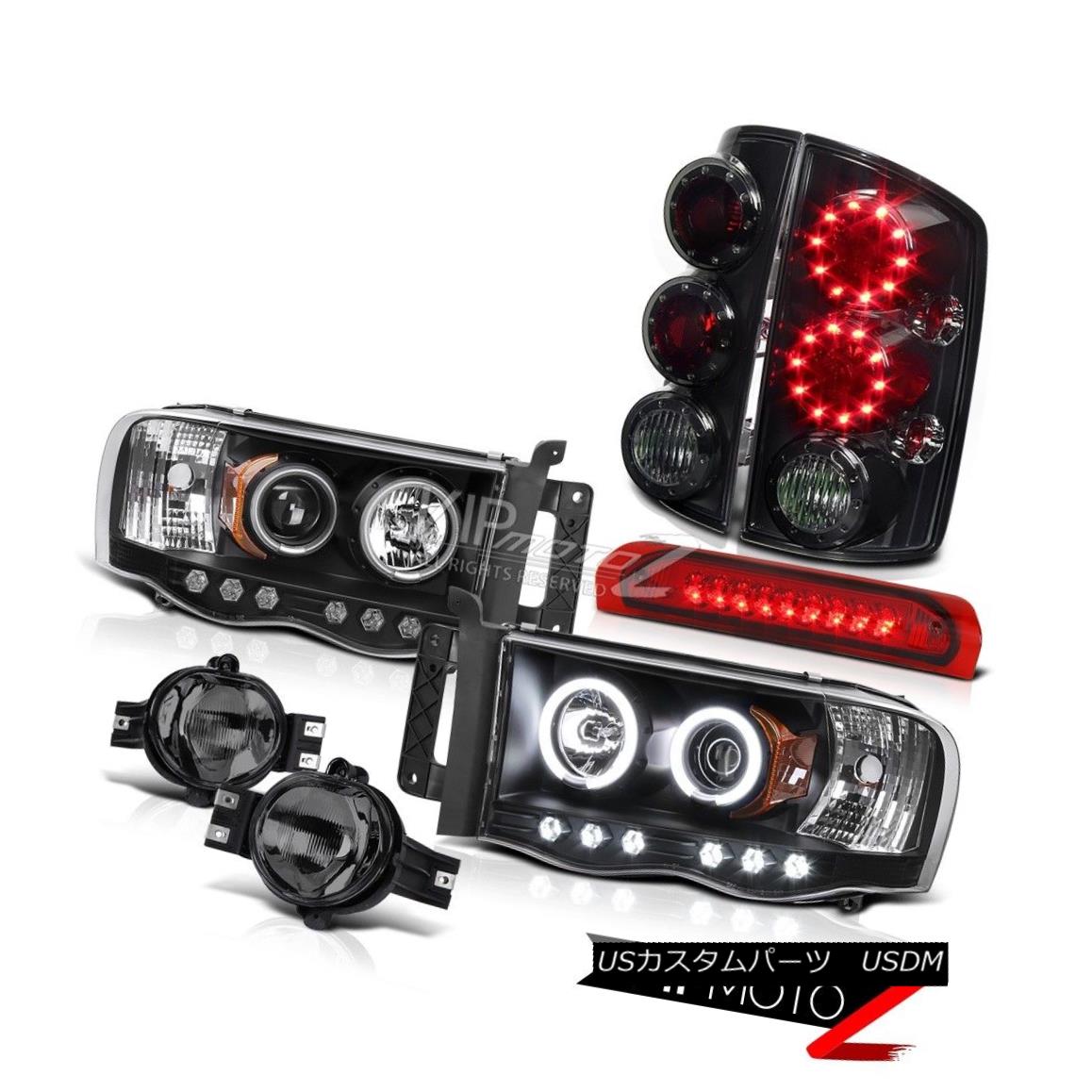 ヘッドライト Remarkable Black Angel Eye Headlight+LED Rear Tail+Fog+3rd Brake Lamps Ram 02-05 驚くべきブラックエンジェルアイヘッドライト+ LEDリアテール+フォグ+ 3rdブレーキランプRam 02-05 【並行輸入品】