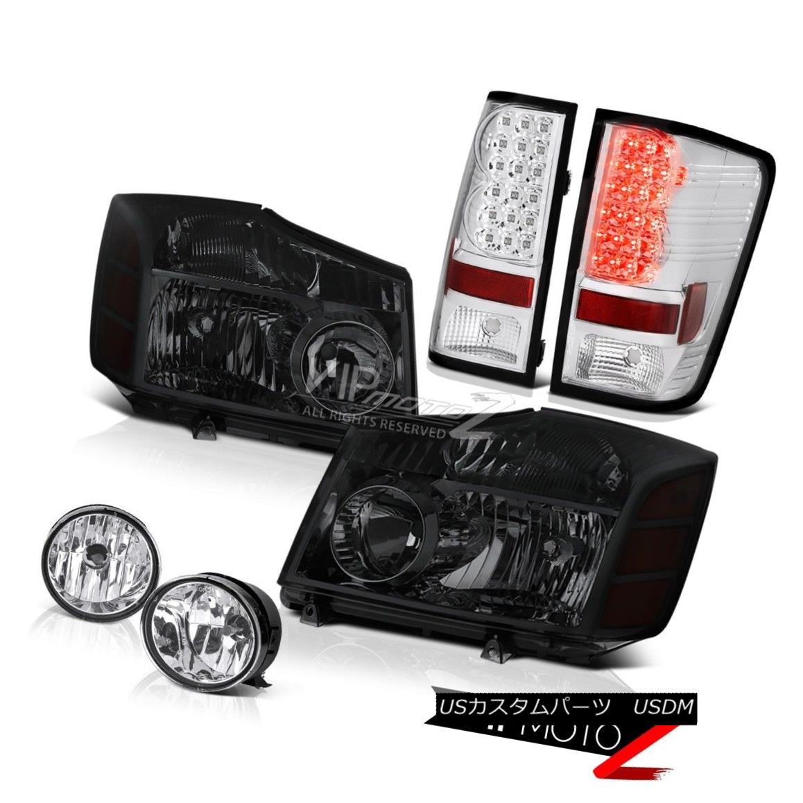 ヘッドライト For 2004-2015 Titan XE Darkest Smoke Headlight Brake Tail Light Euro Driving Fog 2004年?2015年Titan XE最悪の煙のヘッドライトブレーキテールライトEuro Driving Fog 【並行輸入品】