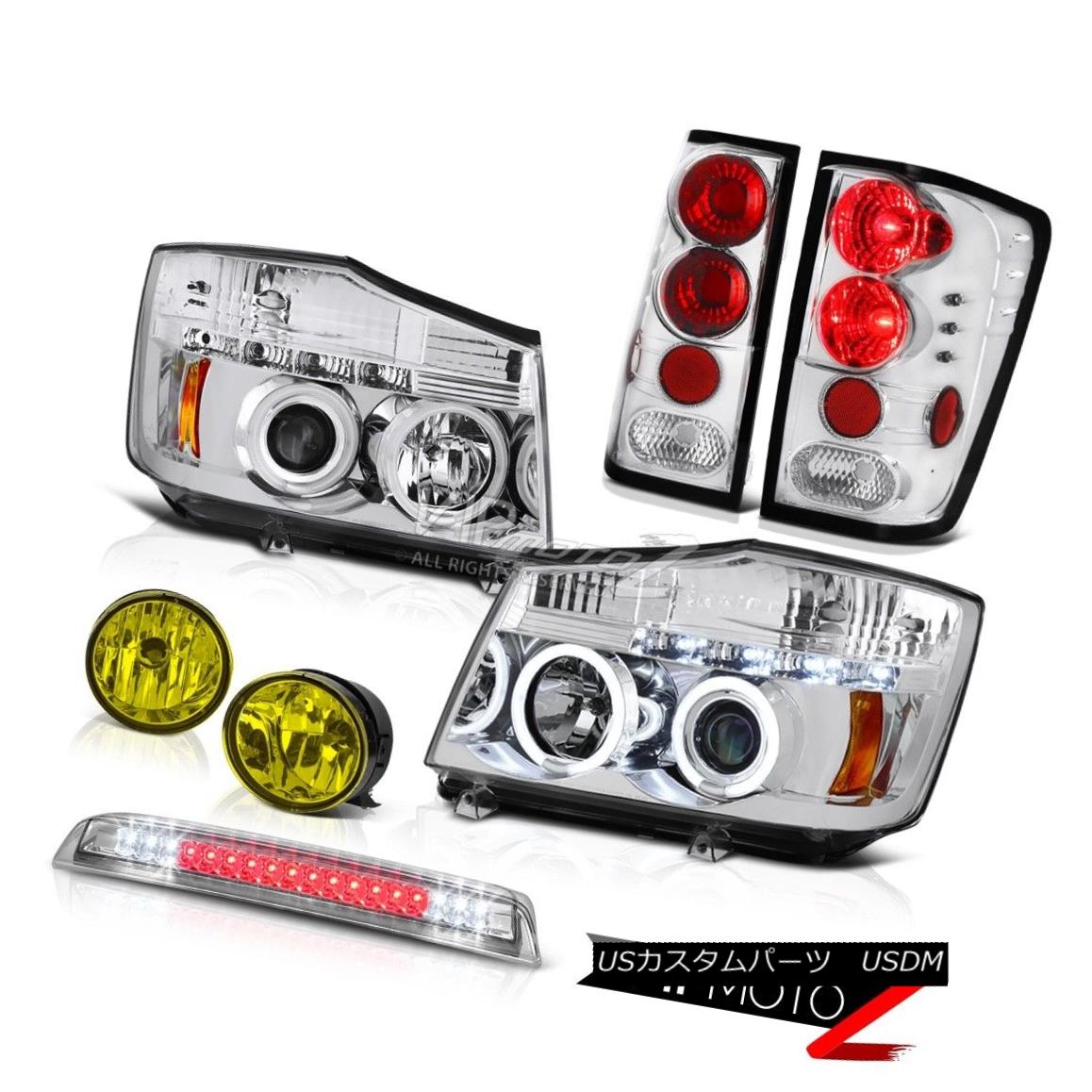 ヘッドライト For 04-15 Titan S Clear CCFL Halo Headlights Tail Lights Driving FogStop LED 04-15タイタンSクリア用CCFLハローヘッドライトテールライトドライビングフォグストップLED 【並行輸入品】