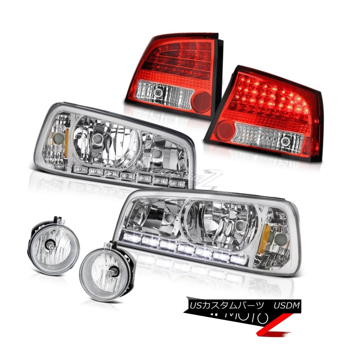 ヘッドライト 09-10 Charger 3.5L L.E.D DRL Halo Headlights Chrome LED Taillights Front Foglamp 09-10充電器3.5L L.E.D DRLハローヘッドライトクロームLED灯台フロントフォグランプ 【並行輸入品】