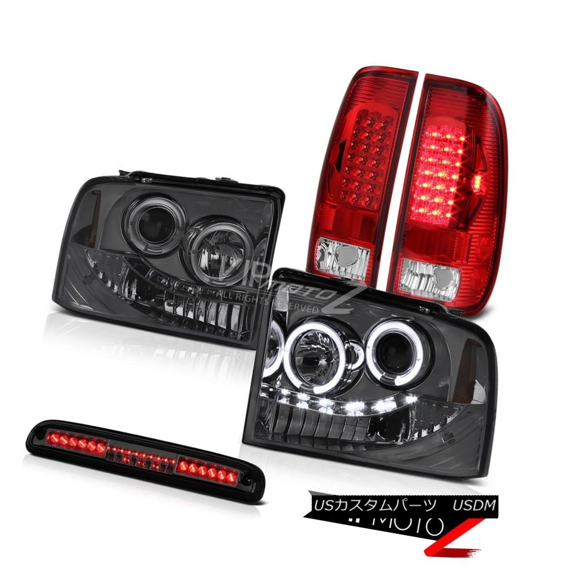 ヘッドライト 05 06 07 F250 6.8L Projector Headlight Smoke Red LED Tail Light Roof Stop Tinted 05 06 07 F250 6.8Lプロジェクターヘッドライトスモークレッドテールライトルーフストーンティント 【並行輸入品】