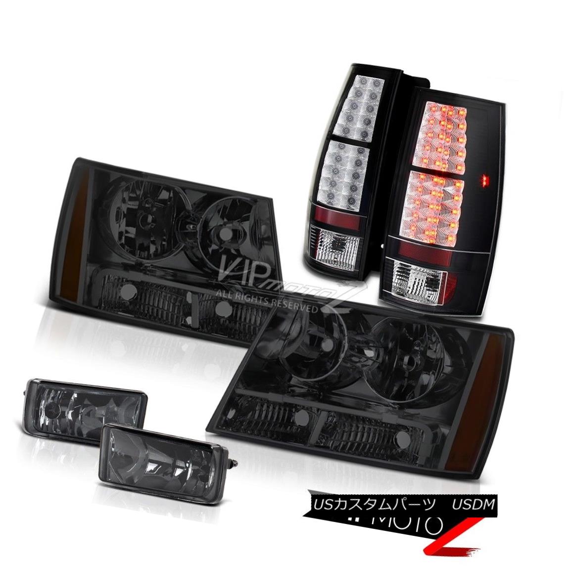 ヘッドライト Chevy Suburban Tahoe 07-14 Smoke Headlight LED Tail Lights Glass Foglights Lamps シボレー郊外タホ07-14煙ヘッドライトLEDテールライトガラスフォグライトランプ 【並行輸入品】