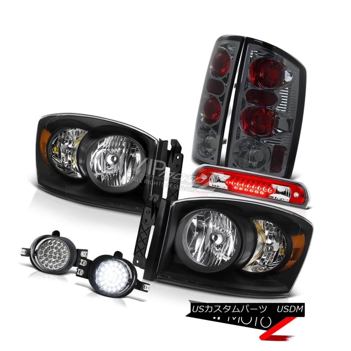 ヘッドライト Black Headlights Tinted Tail Light LED Fog High Stop LED Red 2006 Dodge Ram Hemi 黒のヘッドライト着色テールライトLEDフォッグハイストップLEDレッド2006ドッジラムヘミ 【並行輸入品】