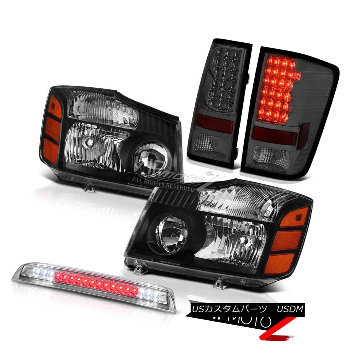 ヘッドライト Pair Black Headlamps Smoke Brake Taillights Roof Stop LED For 2004-2015 Titan ペアブラックヘッドランプスモークブレーキ葉巻2004年?2015年タイタンの屋根ストップLED 【並行輸入品】