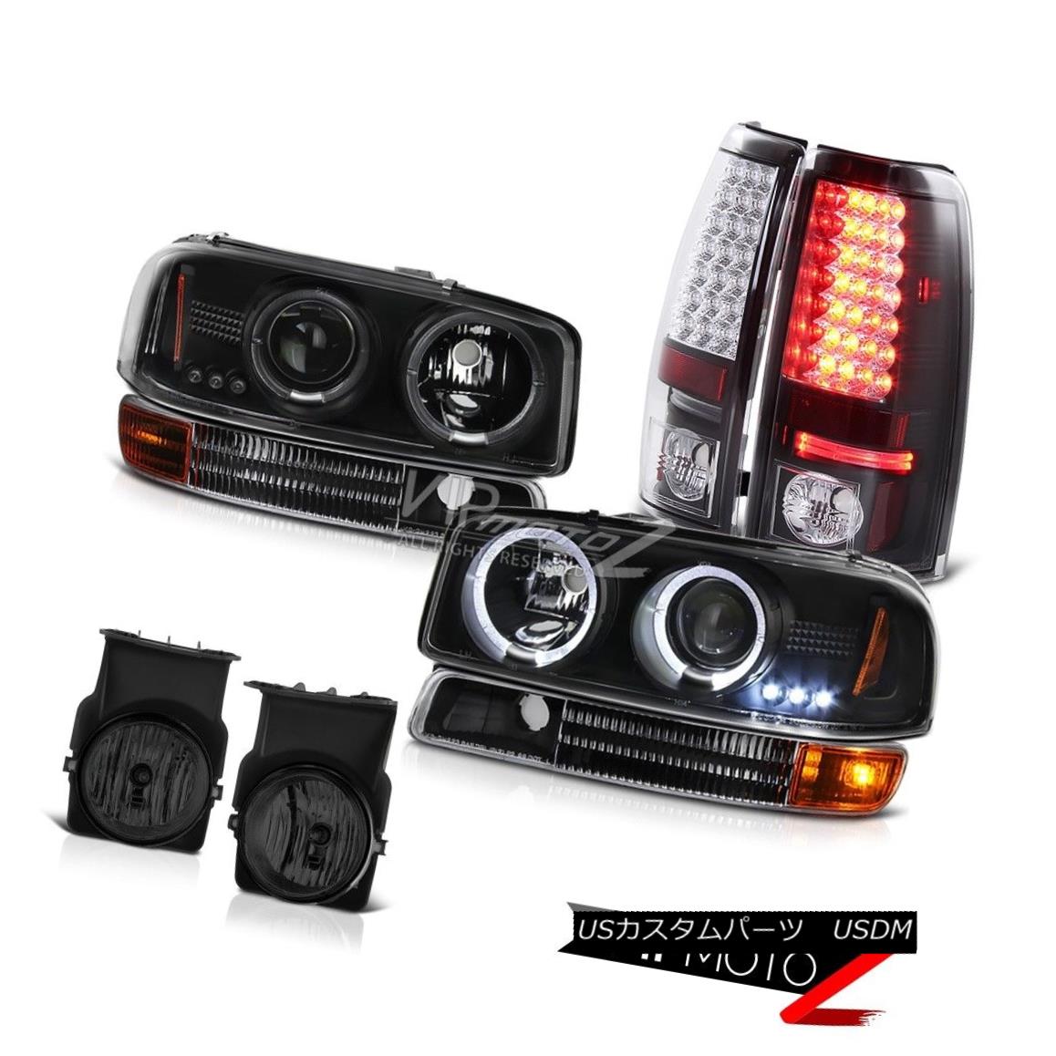 ヘッドライト Halo LED Projector Matte Signal Tail Lights Dark Smoke Fog 04-06 Sierra 6.0L V8 Halo LEDプロジェクターマットシグナルテールライトDark Smoke Fog 04-06 Sierra 6.0L V8 【並行輸入品】