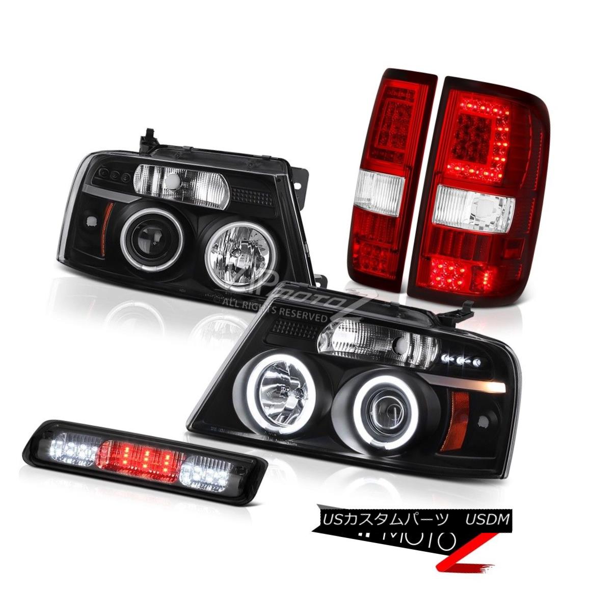 ヘッドライト 04 05-08 Ford F150 Wine Red Led Tail Lights Smoked 3Rd Brake Black Ccfl Head Set 04 05-08フォードF150ワインレッドテールライトスモーク3RdブレーキブラックCcflヘッドセット 【並行輸入品】
