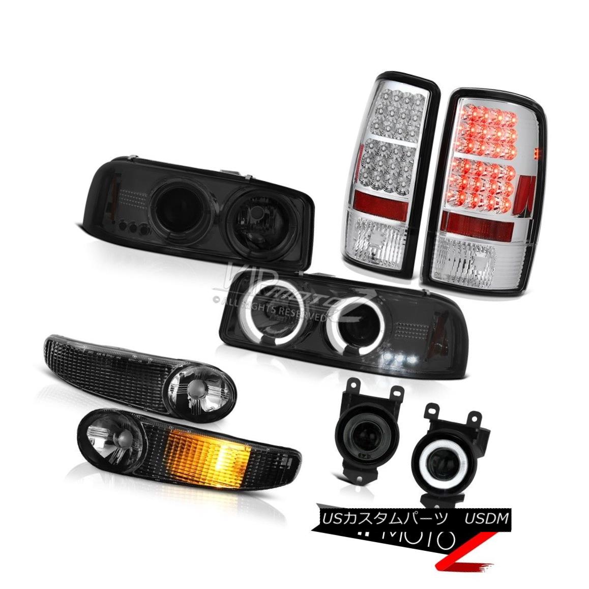 ヘッドライト 01-06 Yukon XL Denali Smoke Headlights Halo Satin Black Signal LED Taillight Fog 01-06ユーコンXLデナリスモークヘッドライトハローサテンブラックシグナルLEDテールライトフォグ 【並行輸入品】