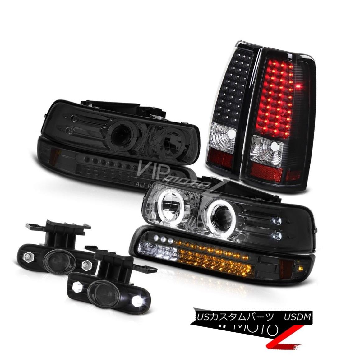 ヘッドライト 99-02 Silverado Projector Headlights LED Smoke Bumper Black Taillights DRL Fog 99-02 SilveradoプロジェクターヘッドライトLEDスモークバンパーブラックテールライトDRLフォグ 【並行輸入品】