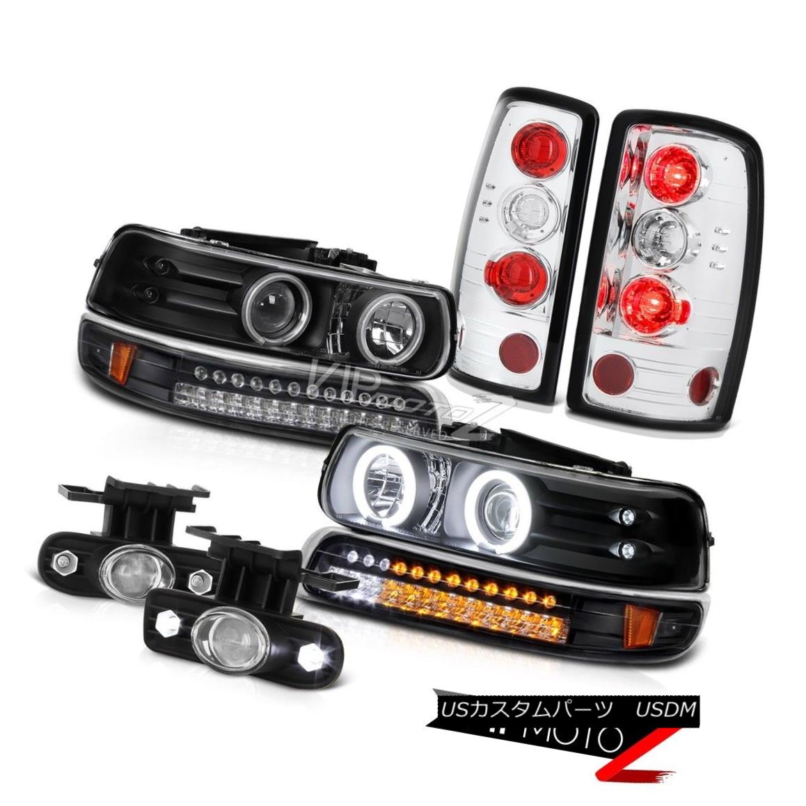 ヘッドライト 2000-2006 Tahoe Barn Door Tail Lamps Foglamps Inky Black Bumper Light Headlamps 2000-2006タホ納屋ドアテールランプフォグランプインキブラックバンパーライトヘッドランプ 【並行輸入品】