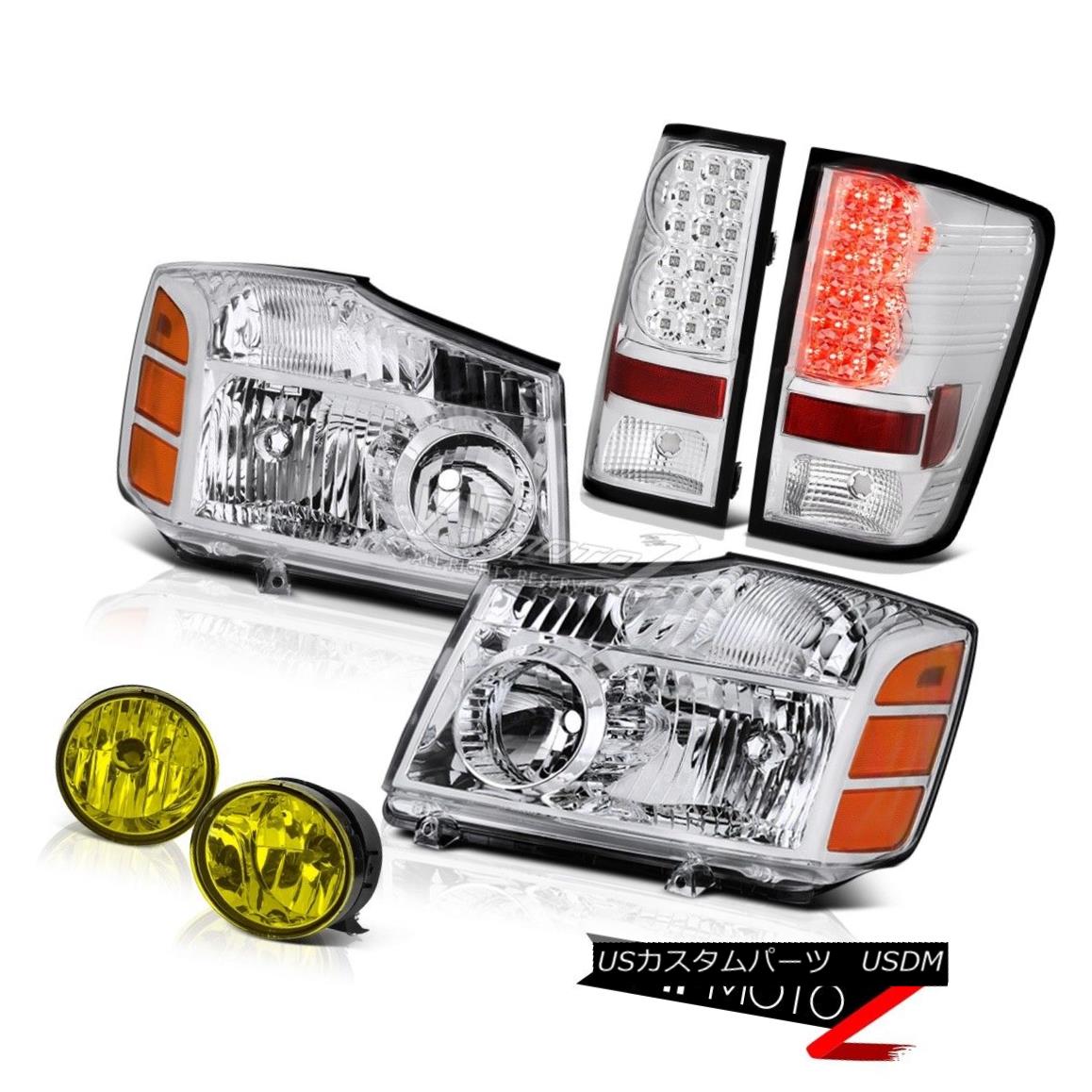 ヘッドライト For 2004-2015 Titan LE Crystal Headlight SMD LED Tail Lights Bumper Yellow Fog 2004年?2015年Titan LEクリスタルヘッドライトSMD LEDテールライトバンパーイエローフォグ 【並行輸入品】