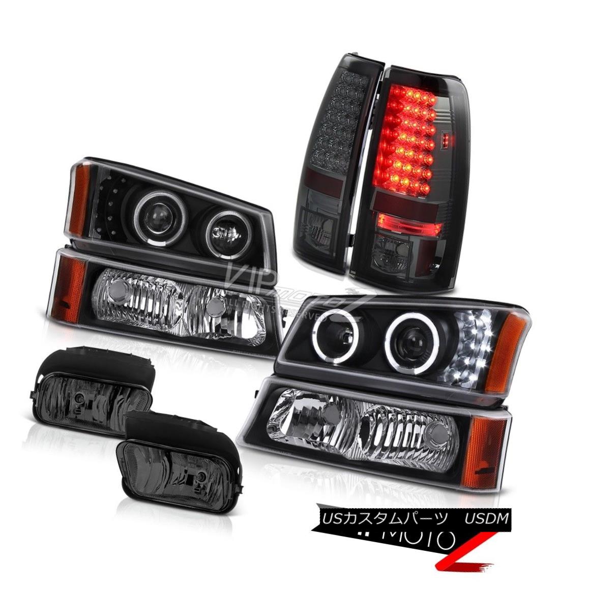 ヘッドライト 03-06 Silverado 4.3L V6 Black Halo LED DRL Headlight Parking Tail Lights Foglamp 03-06 Silverado 4.3L V6ブラックハローLED DRLヘッドライトパーキングテールライトフォグライト 【並行輸入品】