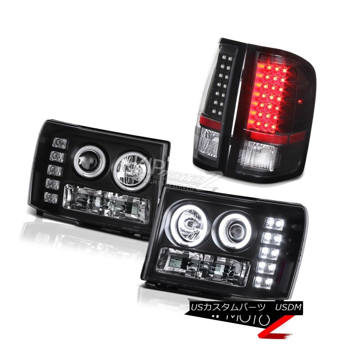 ヘッドライト GMC Sierra 08-14 GMT912 Denali C.C.F.L Angel Eye Headlight L.E.D Rear Tail Light GMCシエラ08-14 GMT912デナリC.C.F.LエンジェルアイヘッドライトL.E.Dリアテールライト 【並行輸入品】