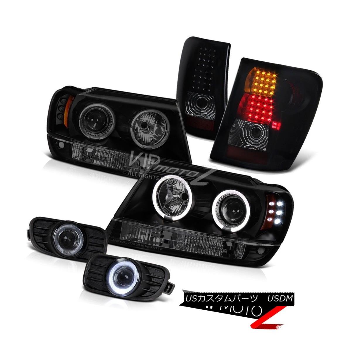 ヘッドライト 99-03 Grand Cherokee WJ I6 V8 Halo Ring LED Headlights Rear Brake Tail Light Fog 99-03グランドチェロキーWJ I6 V8ハローリングLEDヘッドライトリアブレーキテールライトフォグ 【並行輸入品】