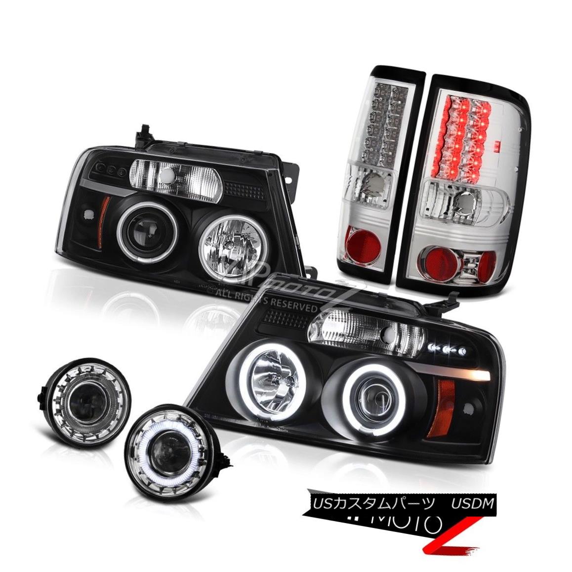 ヘッドライト 06-08 Ford F150 XL Fog Lamps Raven Black Headlamps Tail 2X CCFL Halo SMD Newest 06-08 Ford F150 XLフォグランプレイブンブラックヘッドランプテール2X CCFL Halo SMD最新 【並行輸入品】