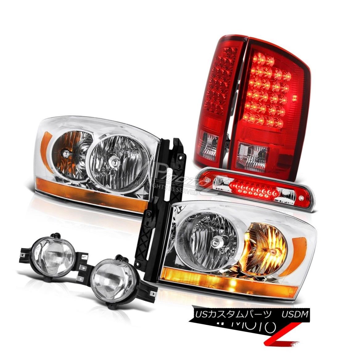ヘッドライト 2006 Ram 3.7L Headlamps Fog Lights Rosso Red Third Brake Lamp Tail Oe Style LED 2006 Ram 3.7Lヘッドランプフォグライトロッソレッド第3ブレーキランプテールOeスタイルLED 【並行輸入品】