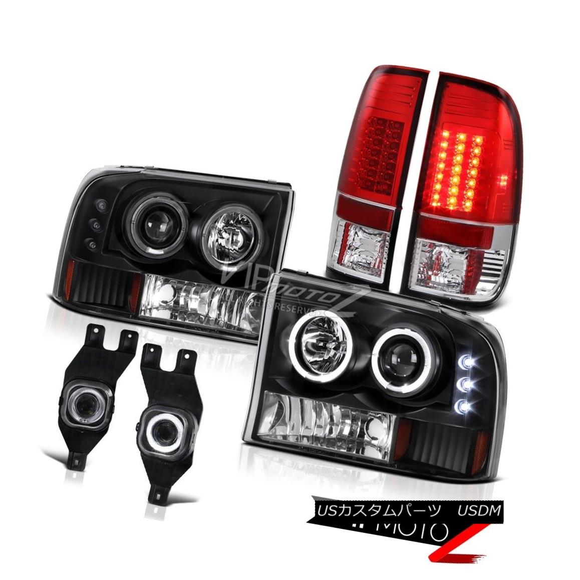 ヘッドライト Black L+R Halo Projector Headlight+OE Style LED Taillamp+Angel Eye Fog Light Kit ブラックL + Rハロープロジェクターヘッドライト+ OEスタイルLEDタイルランプ+エンジェルアイフォグライトキット 【並行輸入品】