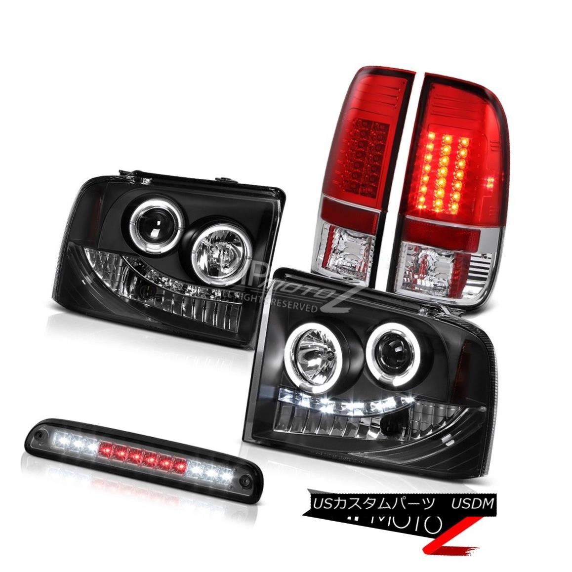 ヘッドライト 2x Angel Eye Headlights Brake Tail Lights LED Smoke Third 2005-2007 F350 Outlaw 2xエンジェルアイヘッドライトブレーキテールライトLED Smoke Third 2005-2007 F350 Outlaw 【並行輸入品】
