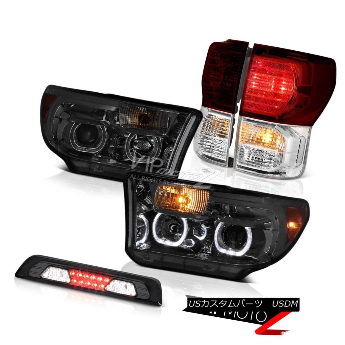 ヘッドライト 07-13 Toyota Tundra Platinum Headlamps Roof Brake Light Tail Lights Angel Eyes 07-13トヨタトンドラプラチナヘッドランプルーフブレーキライトテールライトエンジェルアイズ 【並行輸入品】