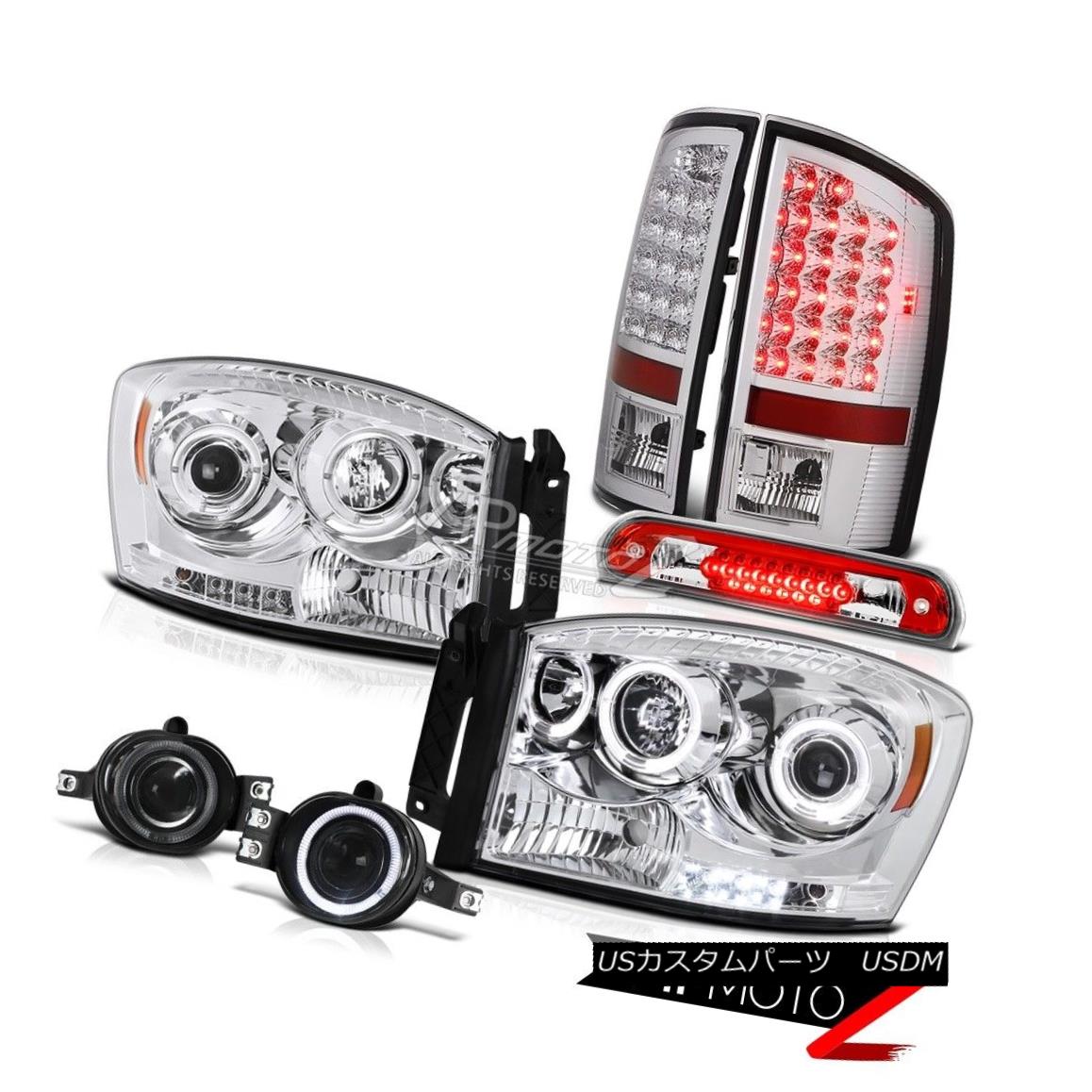 ヘッドライト 07 08 Dodge Ram 2500 Clear Angel Eye Headlight Brake Taillight Fog High Stop LED 07 08ダッジ・ラム2500クリア・エンジェル・アイヘッドライト・ブレーキテールライト・フォグハイストップLED 【並行輸入品】