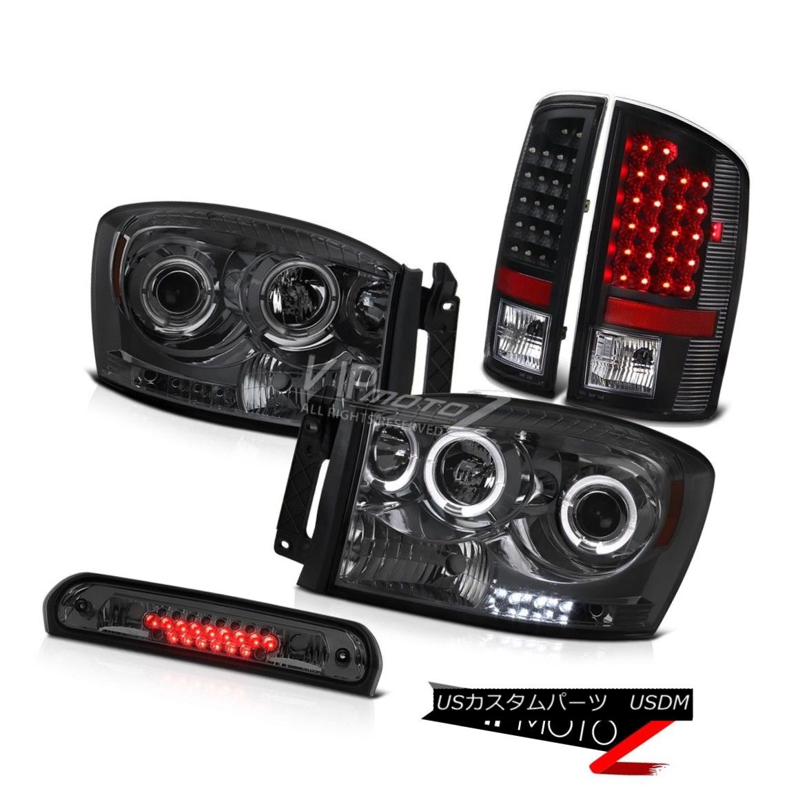 ヘッドライト 2006 Dodge Ram Hemi Smoke LED Halo Headlights Black Tail Lights High Brake Cargo 2006ダッジラムヘミ煙LEDハローヘッドライトブラックテールライトハイブレーキカーゴ 【並行輸入品】