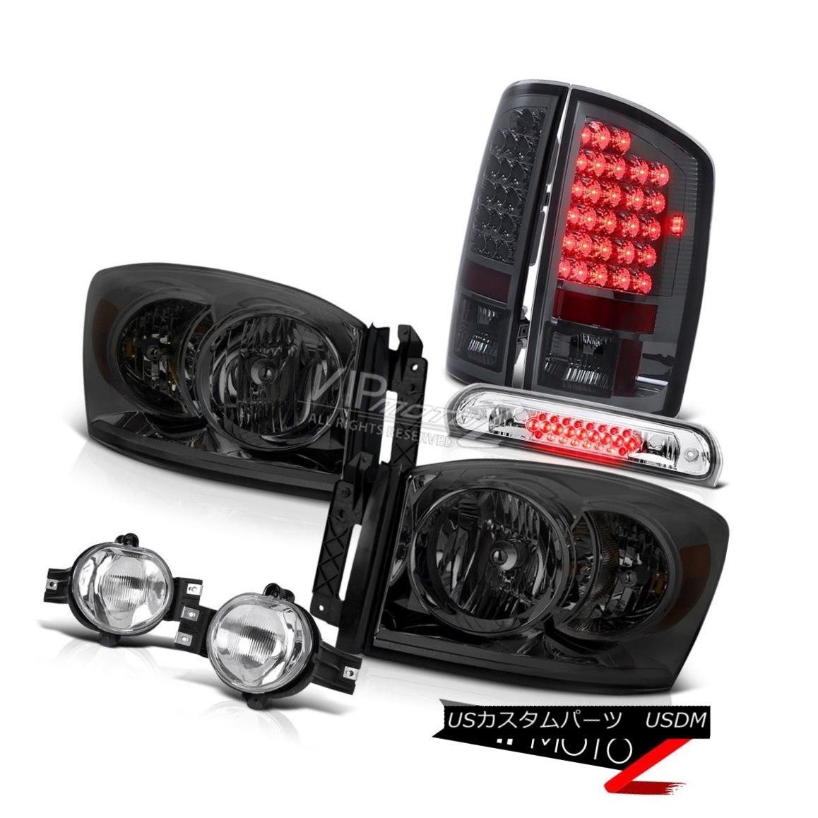 ヘッドライト 2007-2008 Ram PowerTech Smoke Headlights Dark LED Taillamps Driving Fog Euro 3rd 2007-2008年Ram PowerTech煙ヘッドライトダークLEDタイヤランプドライビングフォグユーロ3rd 【並行輸入品】