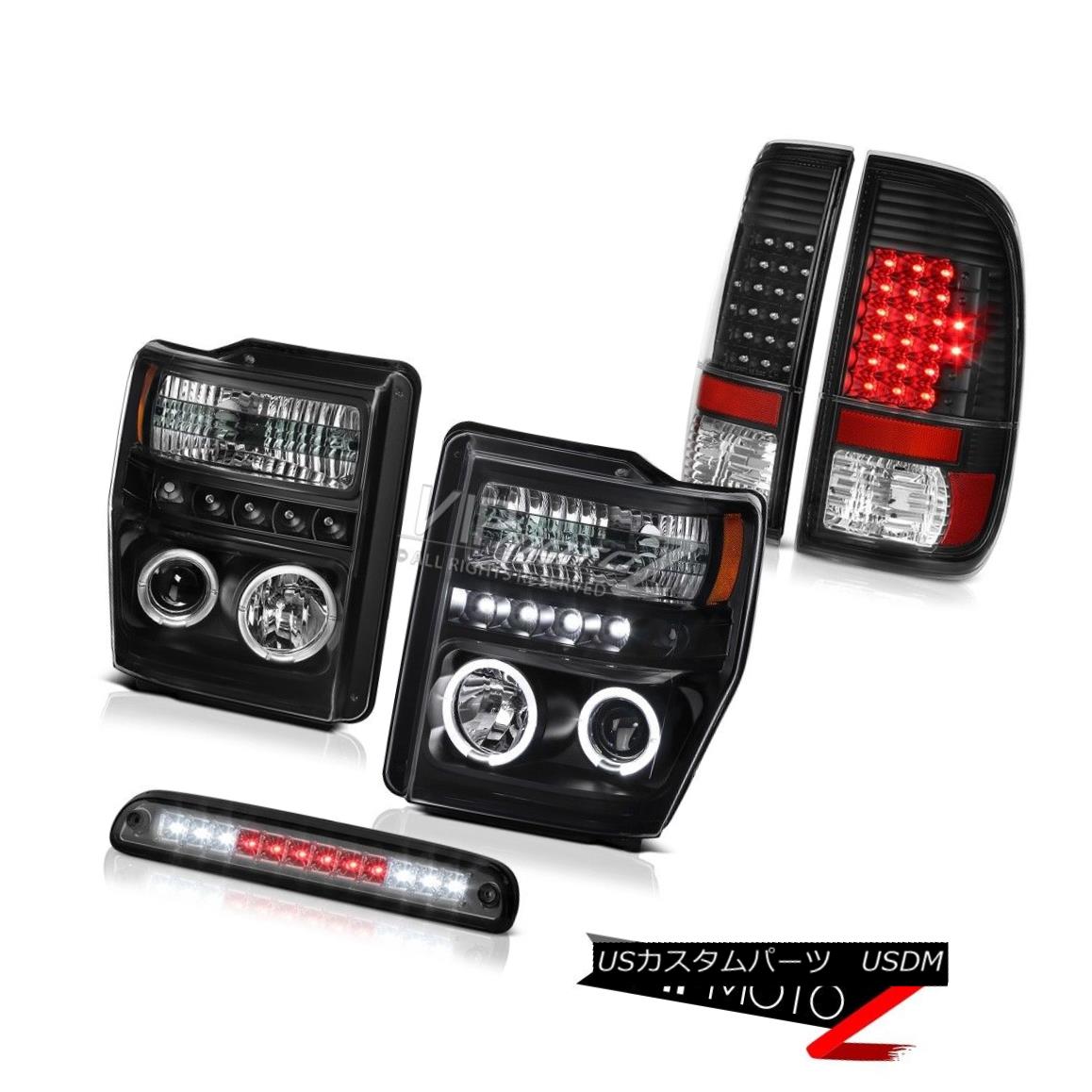 ヘッドライト 2008-2010 F350 5.4L Projector Black Headlights LED Taillights High Brake Cargo 2008-2010 F350 5.4LプロジェクターブラックヘッドライトLED灯台ハイブレーキ貨物 【並行輸入品】