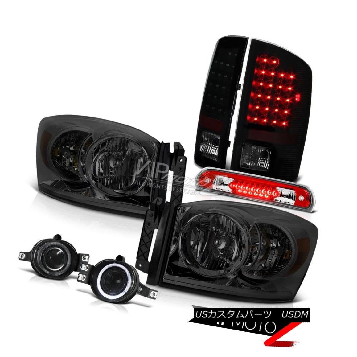 ヘッドライト 2007 2008 Ram TurboDiesel Crystal Headlamps LED Tail Lights Fog 3rd Brake Red 2007年のラムTurboDieselクリスタルヘッドランプLEDテールライトフォグ3rdブレーキ赤 【並行輸入品】