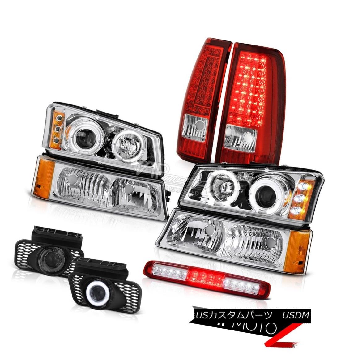ヘッドライト 2003-2006 Silverado Bumper Light Rosso Red Roof Cab Tail Lamps Fog Headlamps 2003-2006シルバラードバンパーライトロッソレッドルーフキャブテールランプフォグヘッドランプ 【並行輸入品】