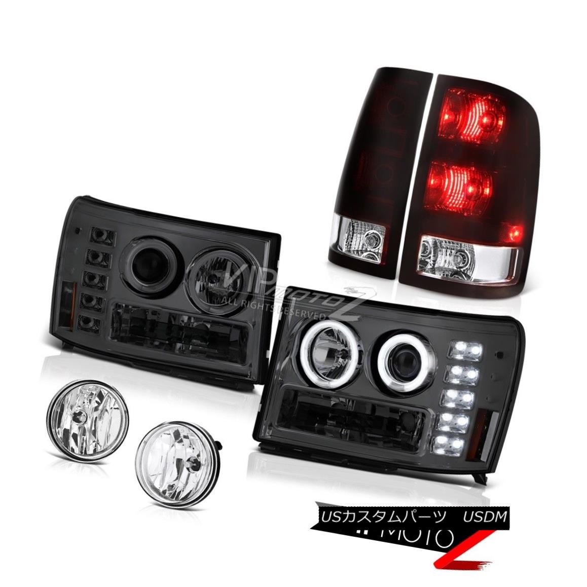 ヘッドライト 2007-2013 Sierrra 1500 WT Foglights RoSSo Burgundy Taillights Headlamps CCFL Rim 2007年?2013年シエラ1500 WTフォグライトRoSSoブルゴーニュテルライトヘッドランプCCFLリム 【並行輸入品】