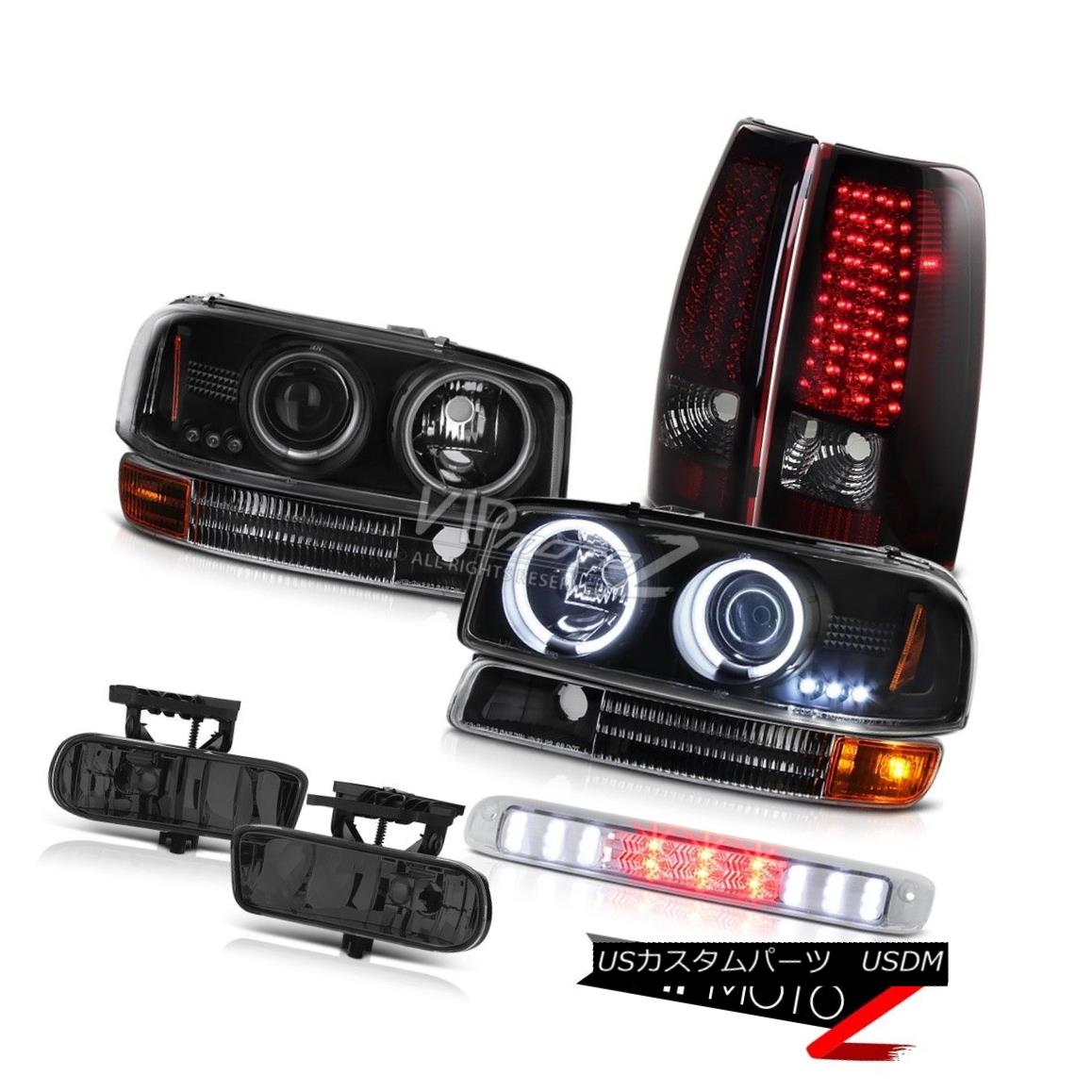 ヘッドライト Black CCFL Headlights Cherry Red Tail Lights Fog 3rd Brake LED 99-02 Sierra 1500 ブラックCCFLヘッドライトチェリーレッドテールライトフォグ3rdブレーキLED 99-02 Sierra 1500 【並行輸入品】