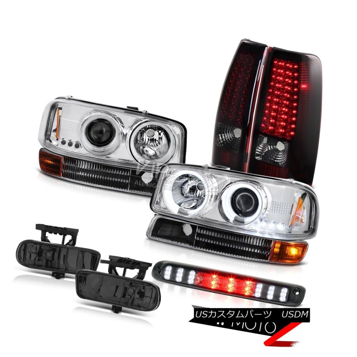 ヘッドライト 99-02 Sierra 6.0L V8 Clear CCFL Halo Headlights Matte LED Tail Lights Tint Fog 99-02 Sierra 6.0L V8クリアCCFL HaloヘッドライトマットLEDテールライトティントフォグ 【並行輸入品】