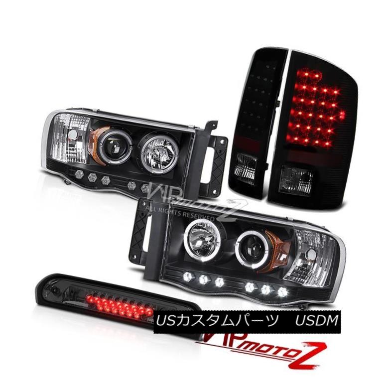 ヘッドライト Halo LED Projector Headlights Brake Tail Lights Smoke Third 02-05 Dodge Ram Halo LEDプロジェクターヘッドライトブレーキテールライトSmoke Third 02-05 Dodge Ram 【並行輸入品】