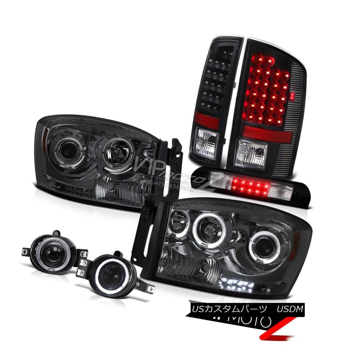 ヘッドライト 07 08 Ram Magnum V8 Smoke Halo Headlights Brake LED Tail Lights Foglights Third 07 08ラムマグナムV8煙ハローヘッドライトブレーキLEDテールライトFoglights Third 【並行輸入品】