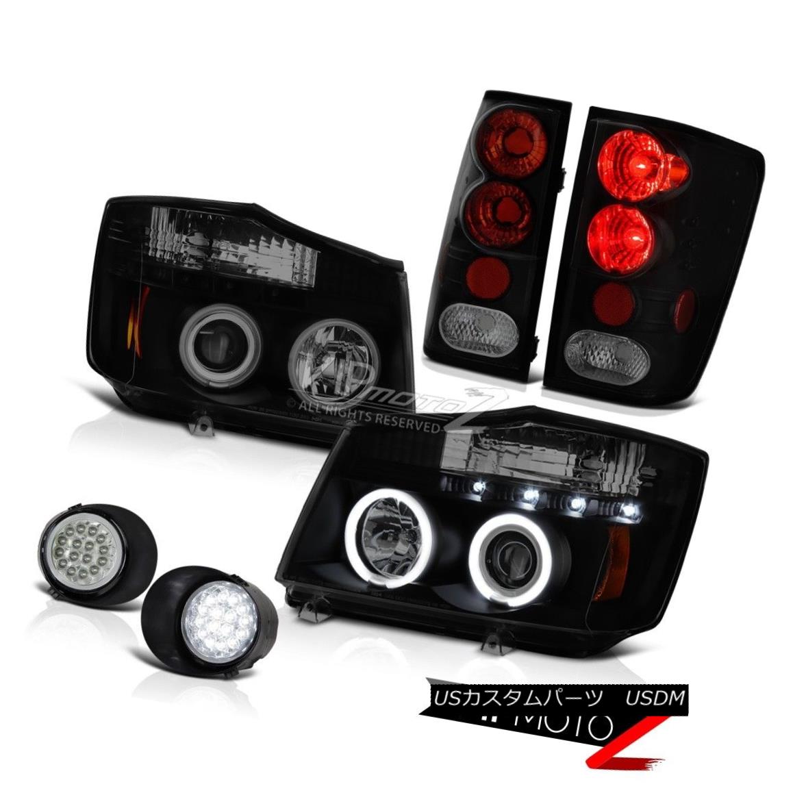 ヘッドライト For 2004-2015 Titan CCFL Halo Headlight Brake Reverse Tail Light LED D.R.L Fog 2004年?2015年Titan CCFL HaloヘッドライトブレーキリバーステールライトLED D.R.L Fog 【並行輸入品】