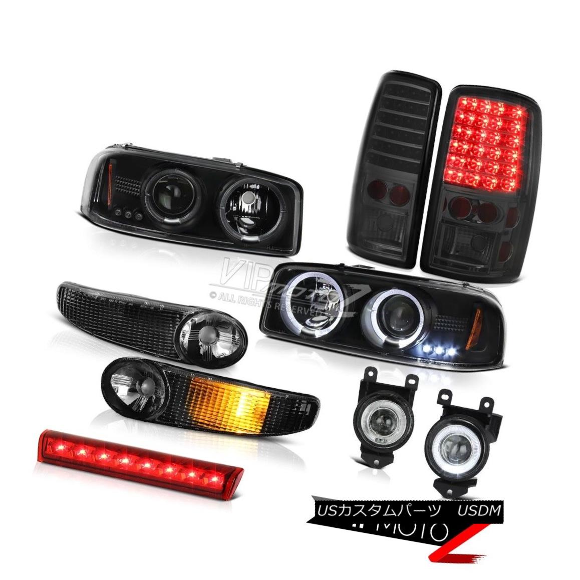 ヘッドライト 01-06 Yukon XL Denali Black Halo LED Headlights Bumper Tail Light FogLamps Cargo 01-06ユーコンXLデナリブラックハローLEDヘッドライトバンパーテールライトFogLamps Cargo 【並行輸入品】
