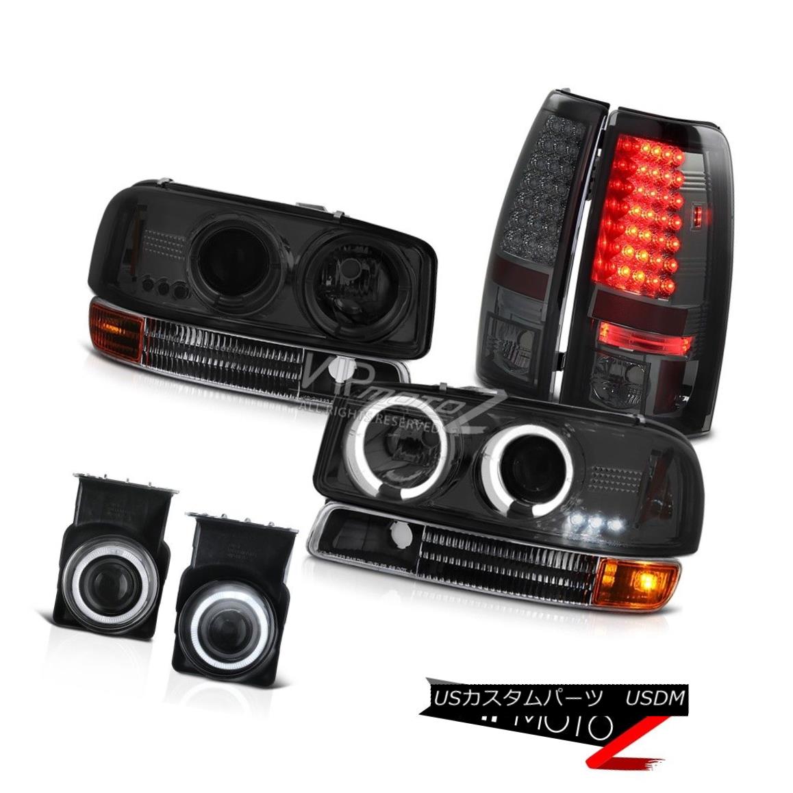 ヘッドライト 04-06 Sierra 2500 3500 Smoke LED Halo Headlights Bumper Taillights Projector Fog 04-06 Sierra 2500 3500 Smoke LEDハローヘッドライトバンパーテールライトプロジェクターフォグ 【並行輸入品】