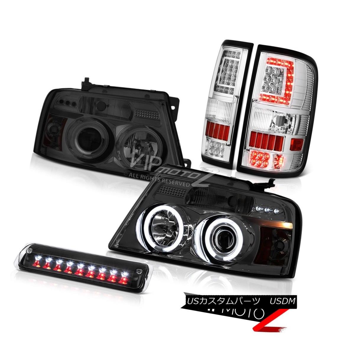 ヘッドライト 04 05-08 Ford F150 Chrome Tail Lights Infinity Black Third Brake Head Pair LH+RH 04 05-08フォードF150クロームテールライトインフィニティブラック第3ブレーキヘッドペアLH + RH 【並行輸入品】