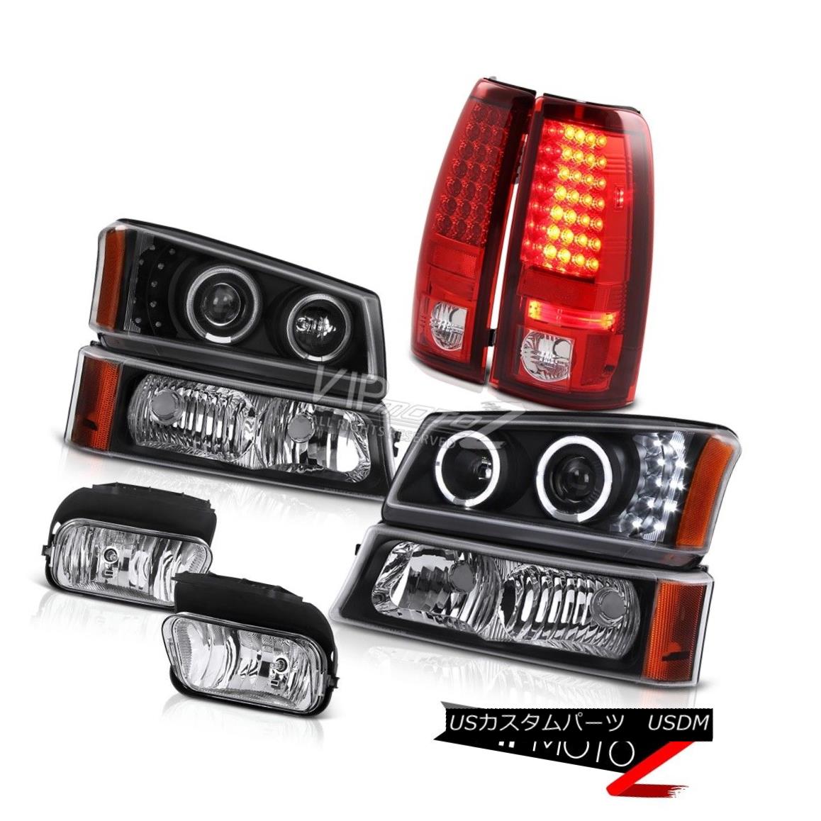 ヘッドライト 03-06 Silverado Black Halo DRL Projector Headlight Parking Tail Lights Foglights 03-06 Silverado Black Halo DRLプロジェクターヘッドライトパーキングテールライトフォグライト 【並行輸入品】