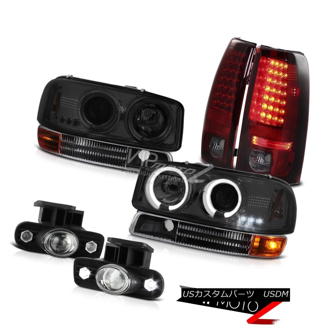 ヘッドライト 99-03 Sierra DuraMax 6.6L Halo LED Headlamps Red Tail Lights Glass Projector Fog 99-03 Sierra DuraMax 6.6L Halo LEDヘッドランプレッドテールライトガラスプロジェクターフォグ 【並行輸入品】