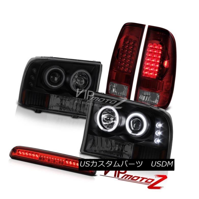 ヘッドライト 99-04 F350 King Ranch CCFL Angel Eye Headlamps LED Bulb TailLight Roof Brake Red 99-04 F350キングランチCCFLエンジェルアイヘッドランプLEDバルブテールライトルーフブレーキレッド 【並行輸入品】