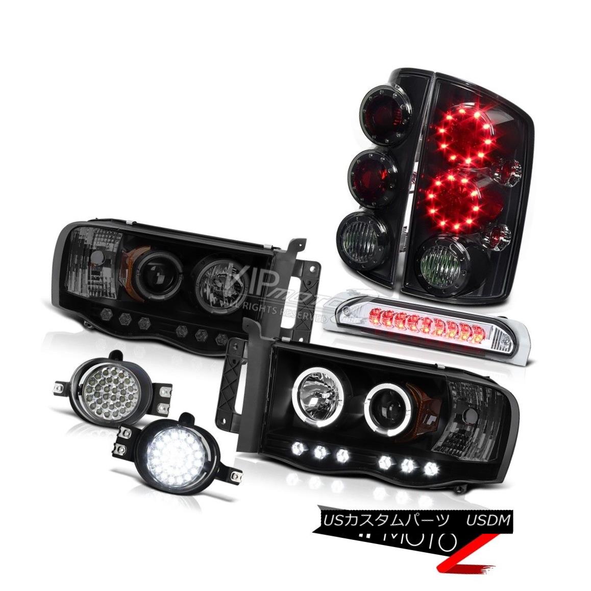 ヘッドライト Dodge Ram 02-05 5.9L ST Halo SINSTER BLACK Headlight LED Tail Lamp Fog 3rd Brake Dodge Ram 02-05 5.9L ST Halo SINSTER BLACKヘッドライトLEDテールランプフォグ3rdブレーキ 【並行輸入品】