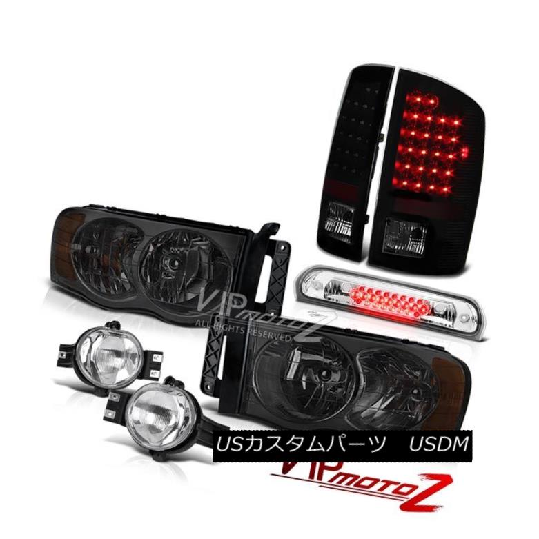 ヘッドライト 02-05 Ram 3500 Pair Tinted Smoke Headlamps LED Brake Lamps Euro Fog High Cargo 02-05 Ram 3500ペアの色付き煙ランプヘッドランプLEDブレーキランプユーロフォグ高貨物 【並行輸入品】